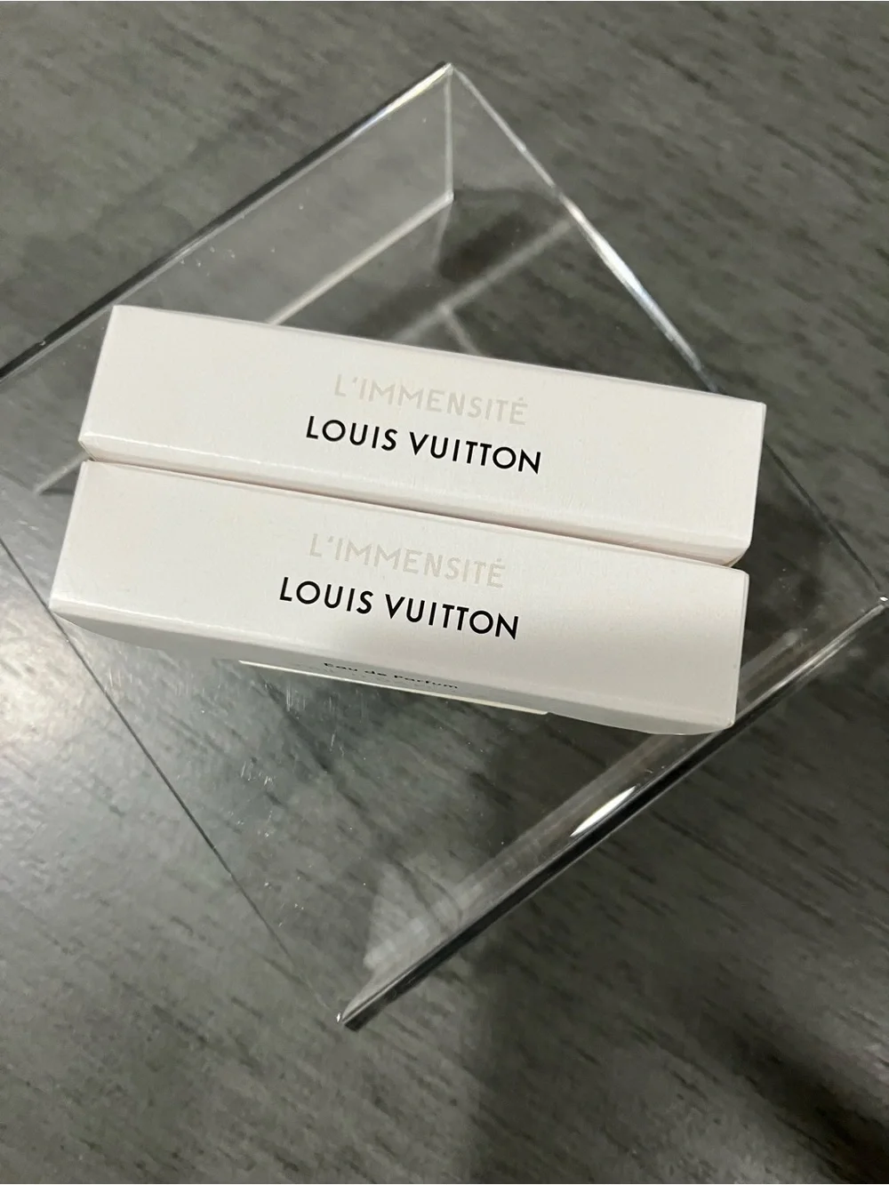 2 Louis Vuitton L'Immensité Men’s samples ‘empty’